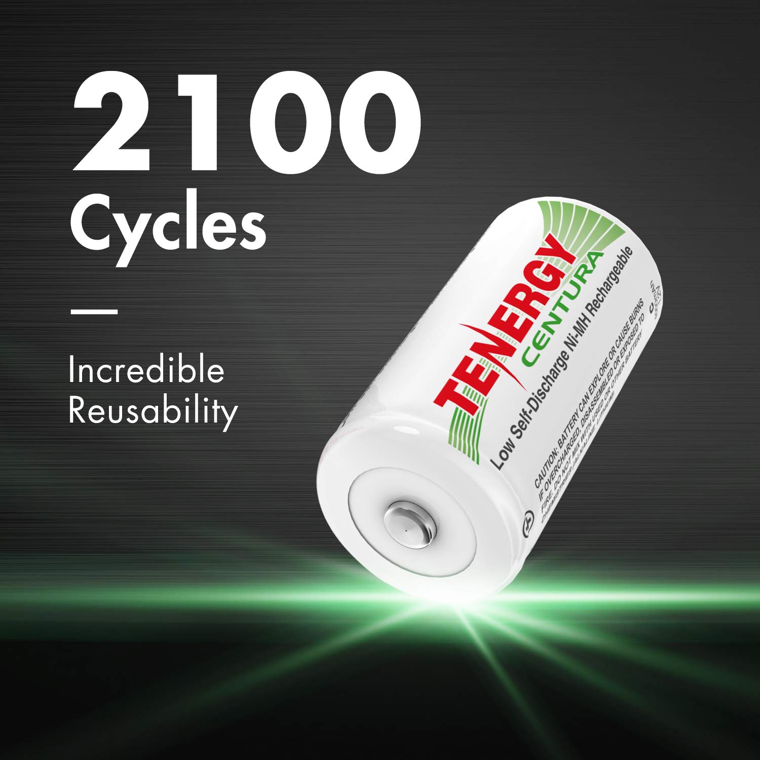 Tenergy Centura NiMH Rechargeable C Batteries 4000mAh - 8 Pack Low Self Discharge Pre-Charged C Cell Batteries for Flashlights, Toys, Radios & Emergency Power Supply