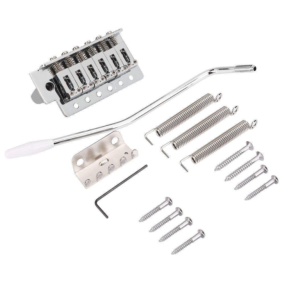 Pasamer Zinc Alloy 6-String Electric Guitar Tremolo Bridge with Whammy Bar - Replacement Part for Stratocaster Style Guitars - Perfect for Rock, Blues and Live Performances