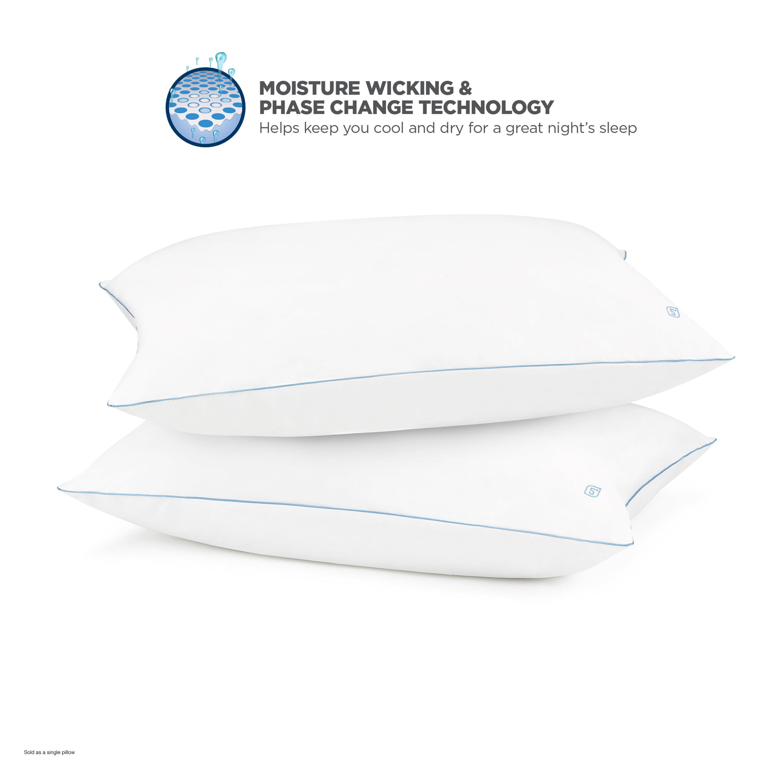 Cooling Pillow for Better Sleep - Stay 5°F Cooler All Night | Perfect for Hot Sleepers & Night Sweats Relief