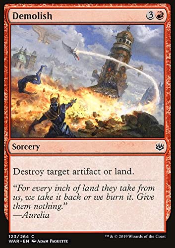 MTG Magic: The Gathering - Demolish (123) War of The Spark WAR Card - Perfect for MTG Deck Building & Strategy Games
