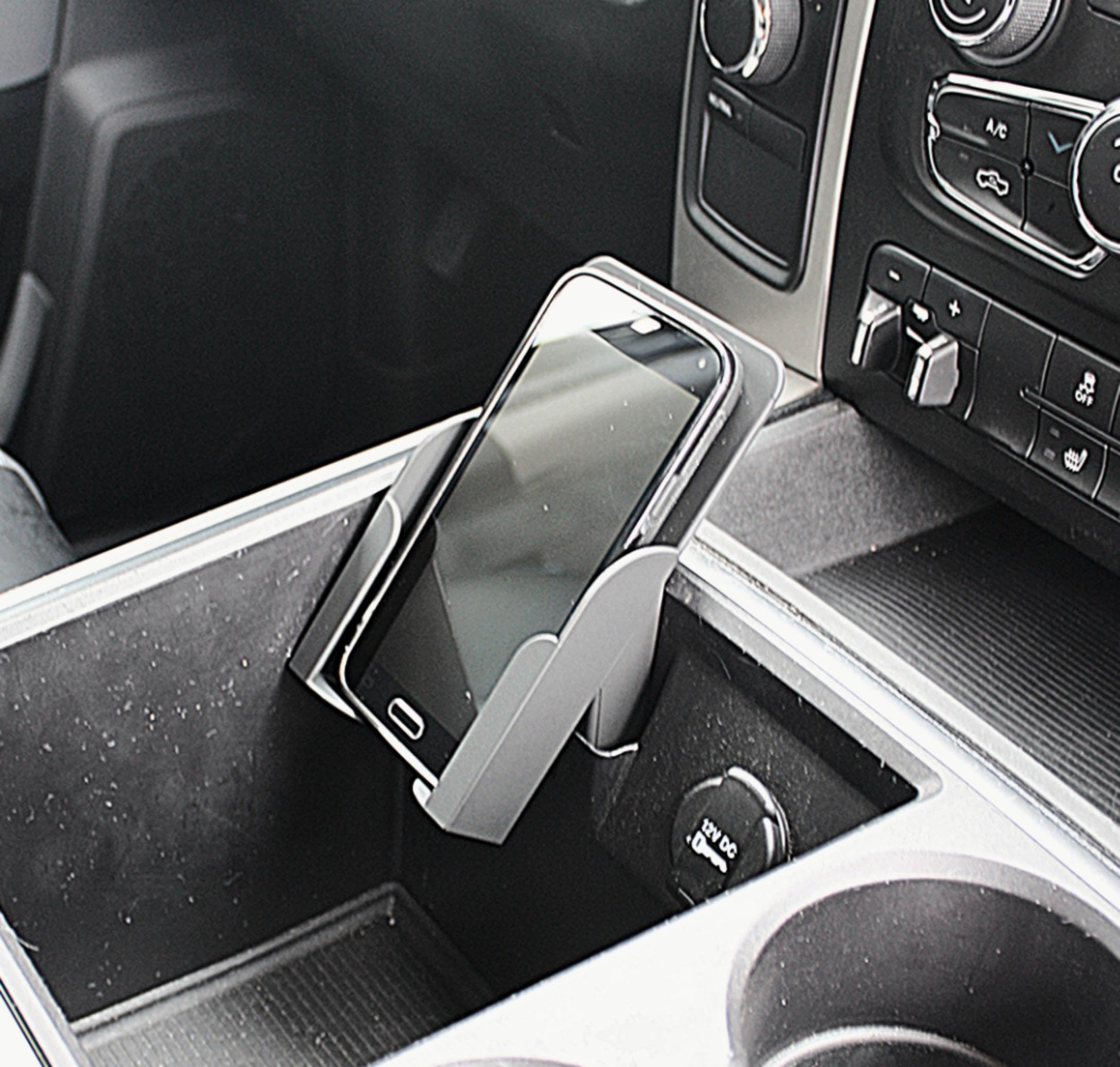 Universal Car Phone Mount for 2009-2015 Dodge Ram Trucks - Convert Business Card Holder to Secure Phone Holder - Perfect for GPS Navigation & Hands-Free Driving
