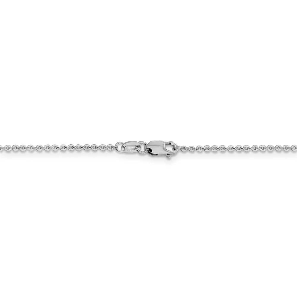 14k White Gold Flat Cable Chain Necklace - Elegant & Durable for Daily Wear