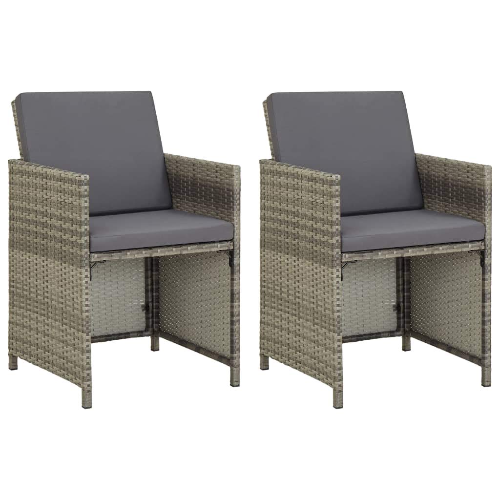 2-Piece Wicker Rattan Garden Chair Set with Cushions - Outdoor Patio Furniture for Backyard, Beach & Lounge - Durable & Comfortable for Relaxing, Sunbathing & Entertaining