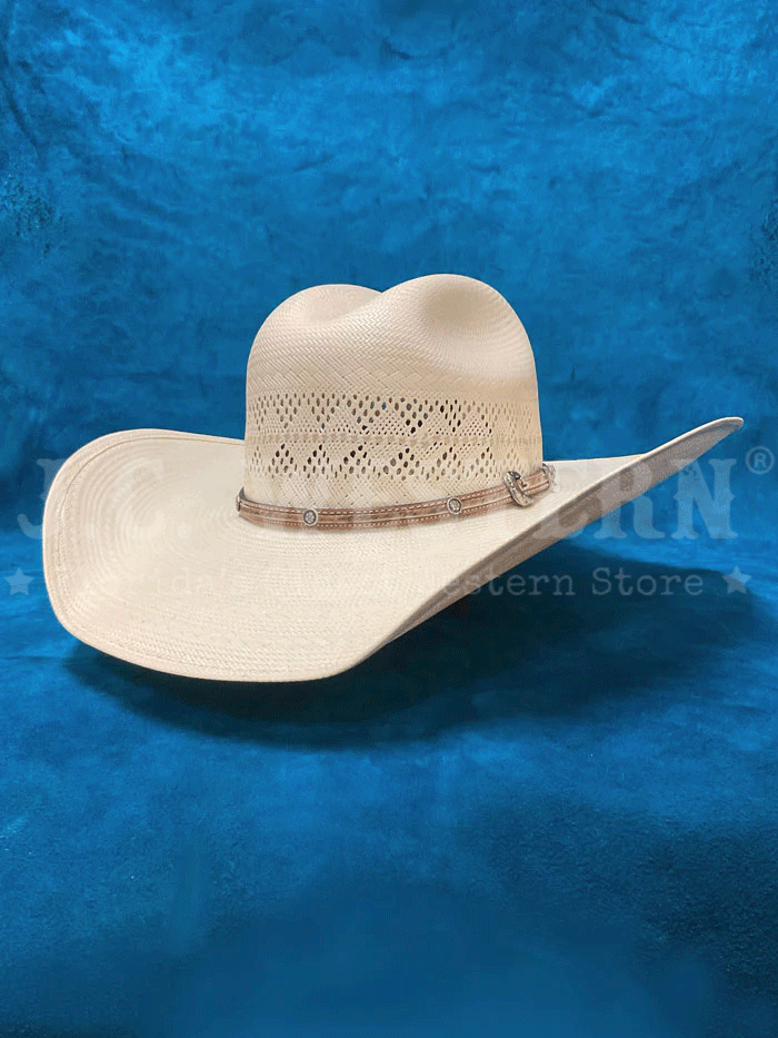 Larry Mahan MSP430PALX 10X Cowboy Hat - Ivory Straw Western Hat for Men - Perfect for Rodeo, Country Music Festivals & Outdoor Adventures