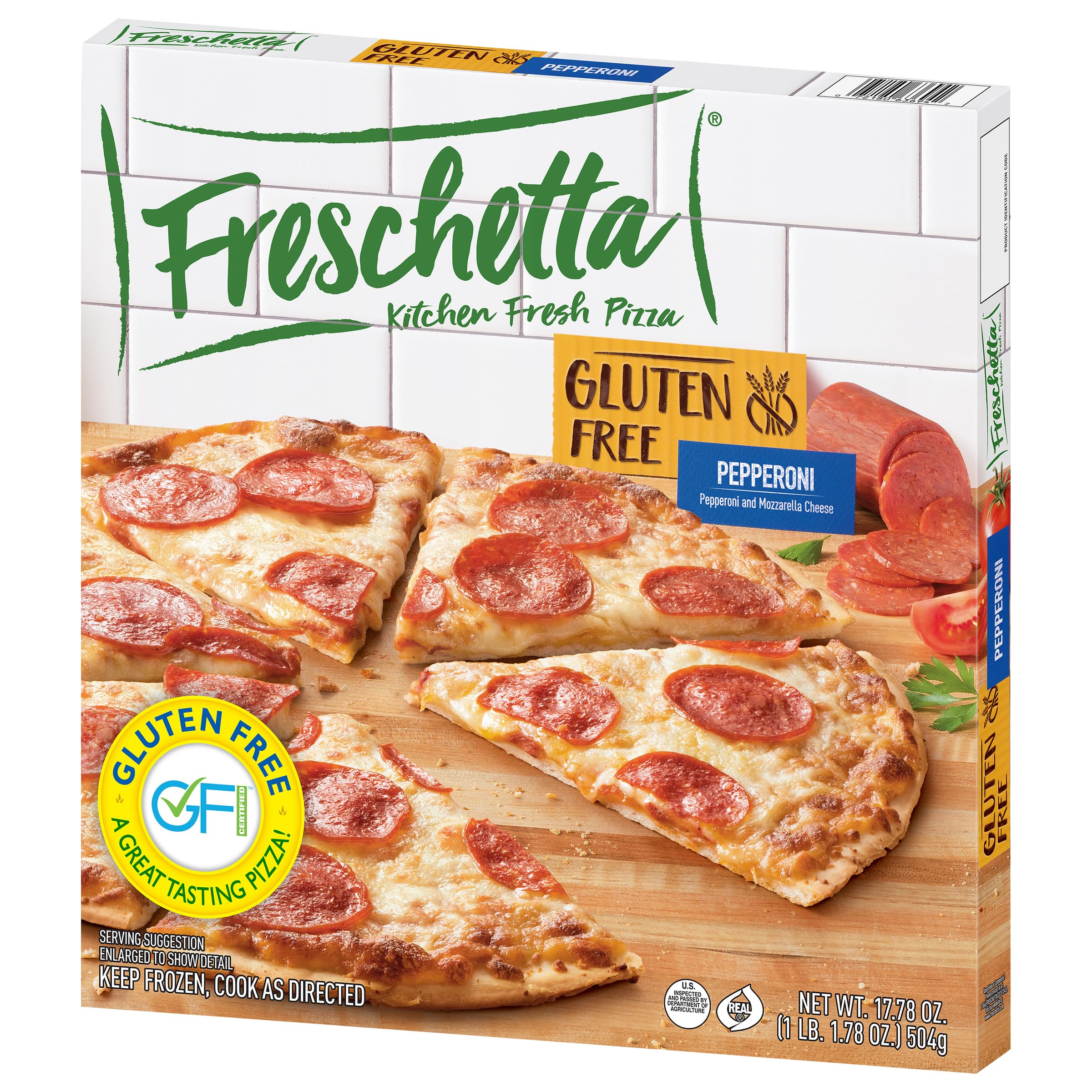 Freschetta Gluten Free Pepperoni Frozen Pizza - Original Crust, 14 oz | Perfect for Quick Dinners, Parties & Family Meals