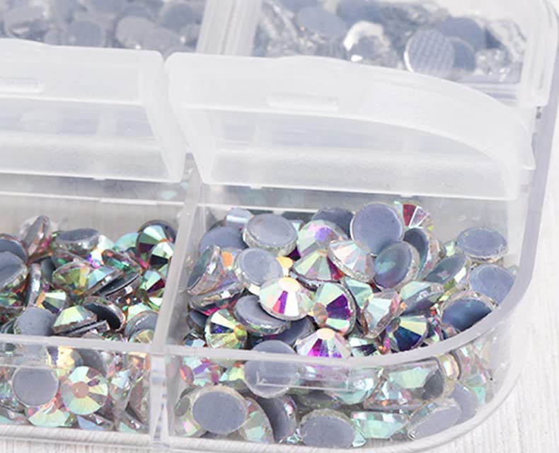 Gleevia 12 Grid Acrylic Nail Art Storage Box - Crystal Clear Jewelry Organizer for Manicure, DIY Nail Design, and Phototherapy - Perfect for Bridal Nail Art, Salon Professionals & Home Use