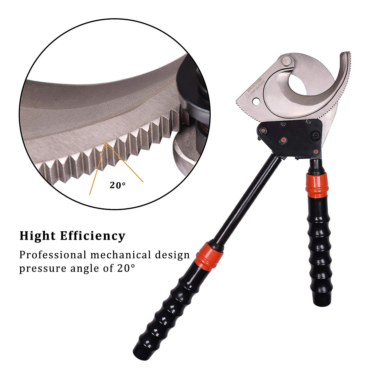 SANIK Heavy Duty Ratchet Cable Cutter with Telescoping Handles - Professional Wire Cutters for Cu-Al Armored Cable (3x120mm²) & 3600 Pairs Communication Cables - Ideal for Electricians, Construction & Telecom Work - Perfect for Cutting Thick Electrical Wires, Communication Lines and Industrial Cables