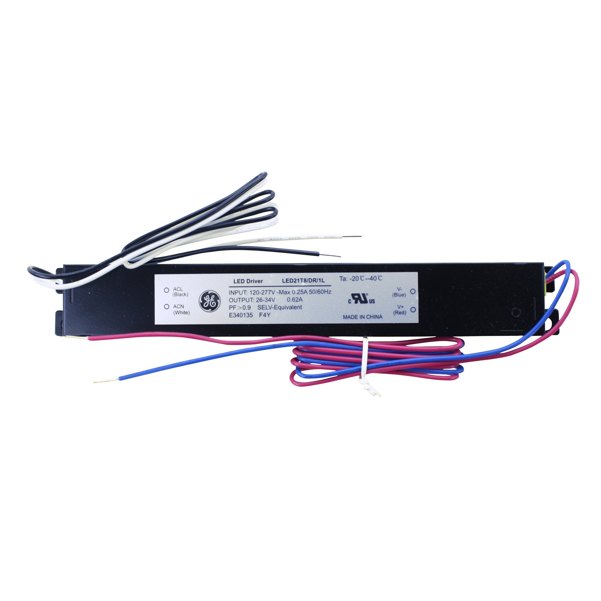 GE Lighting 94384 LED21T8/DR/1L 120/277V Non-Dimming LED Driver Ballast - Energy Efficient Replacement for Fluorescent Fixtures in Offices, Warehouses & Commercial Spaces