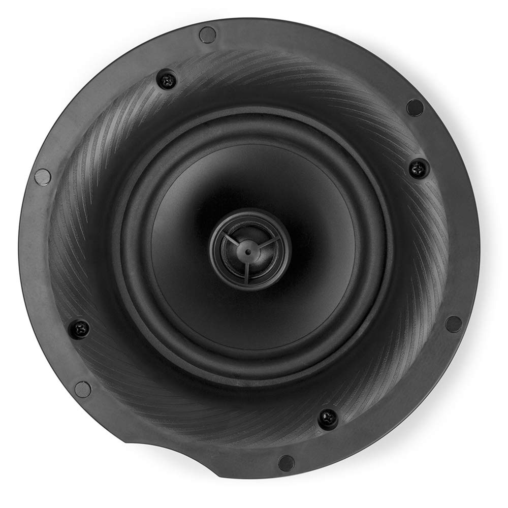 Power Dynamics FCS8 8 Inch Ceiling Speakers Set of 6 - Flush Mount Low Profile 2-Way Coaxial Speakers 960W Max 100V/8 Ohm - Perfect for Shop, Restaurant, Office, and Commercial Audio Installation (White) - Ideal for Background Music and PA Systems