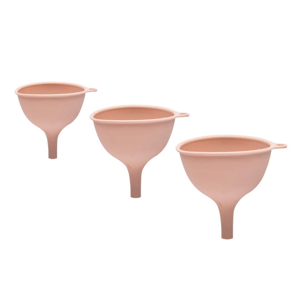 3-Piece Silicone Kitchen Funnel Set - Durable Oil, Liquid & Powder Filling Funnels for Bottles, Jars & Containers - Perfect for Cooking, Baking, Meal Prep & Home Brewing