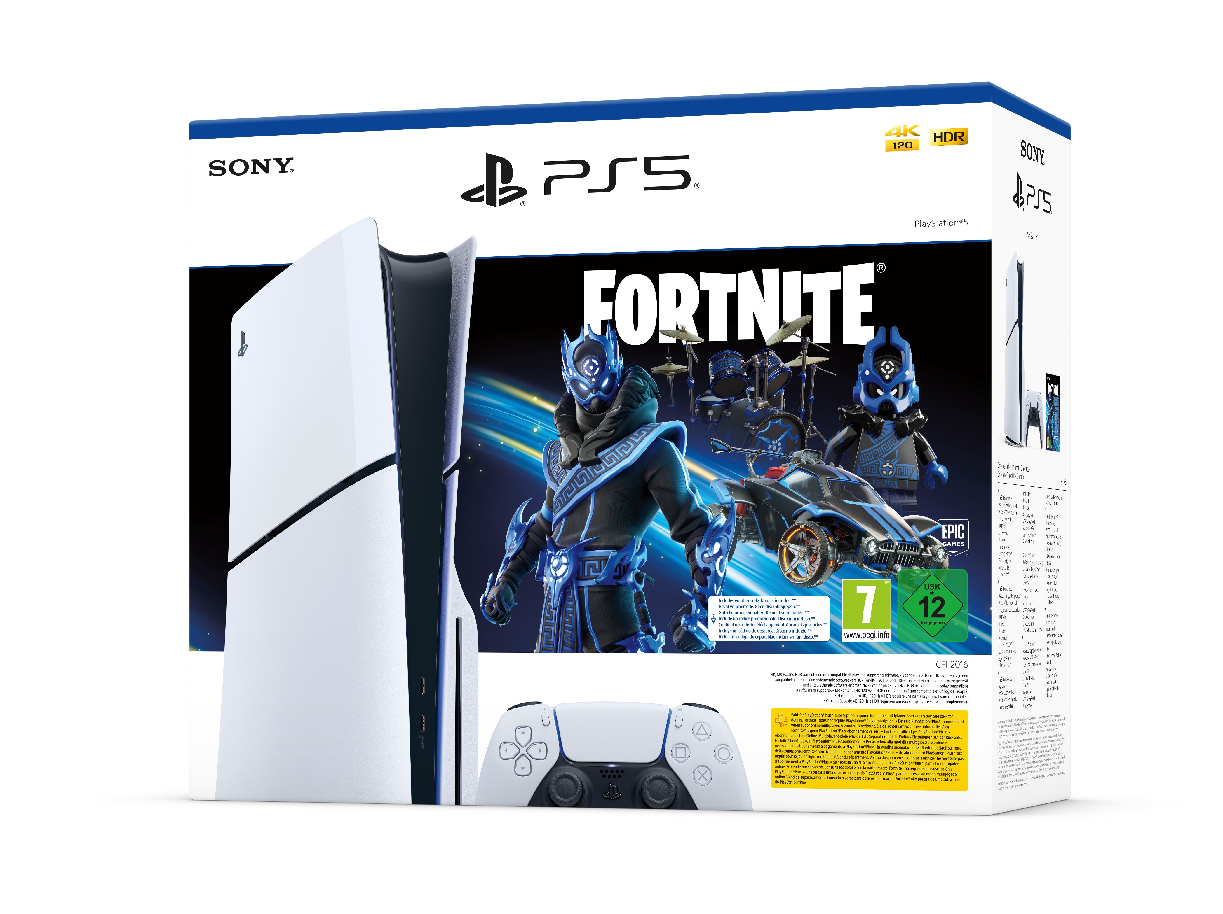 Sony PlayStation 5 PS5 Slim Console 1TB with Disc Drive - White Edition + Fortnite Voucher Bundle | Next-Gen Gaming for Home Entertainment & Online Multiplayer