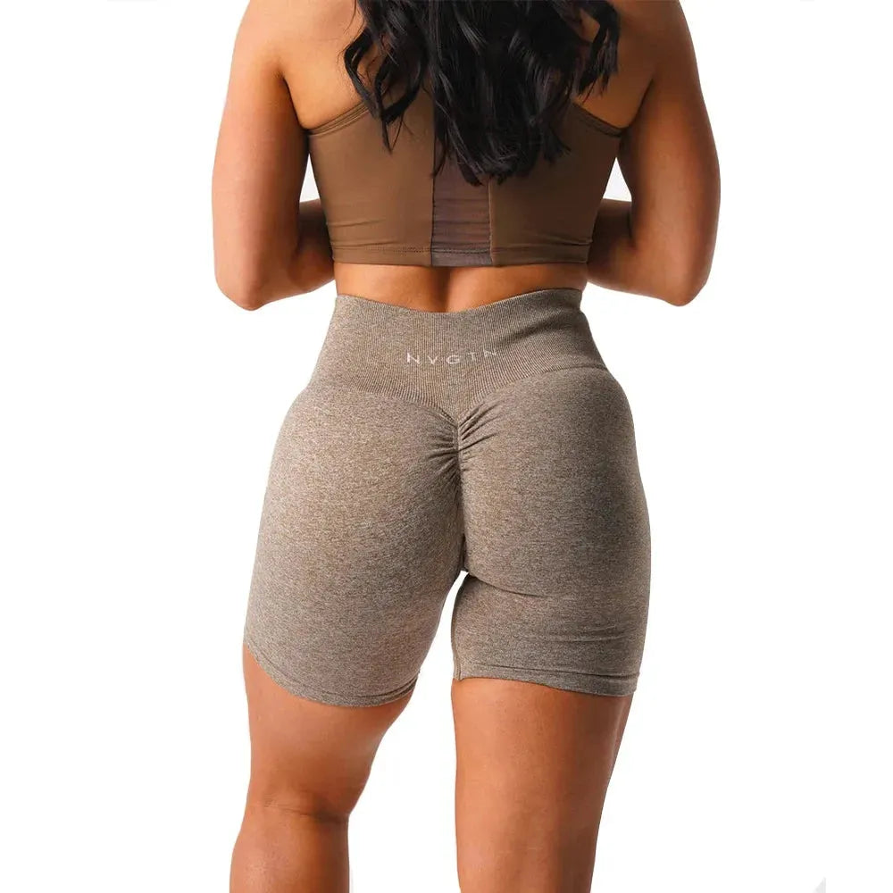 NVGTN Scrunch Seamless High Waisted Yoga Shorts for Women - Contour Biker Workout Shorts | Perfect for Gym, Running & Lounge Wear