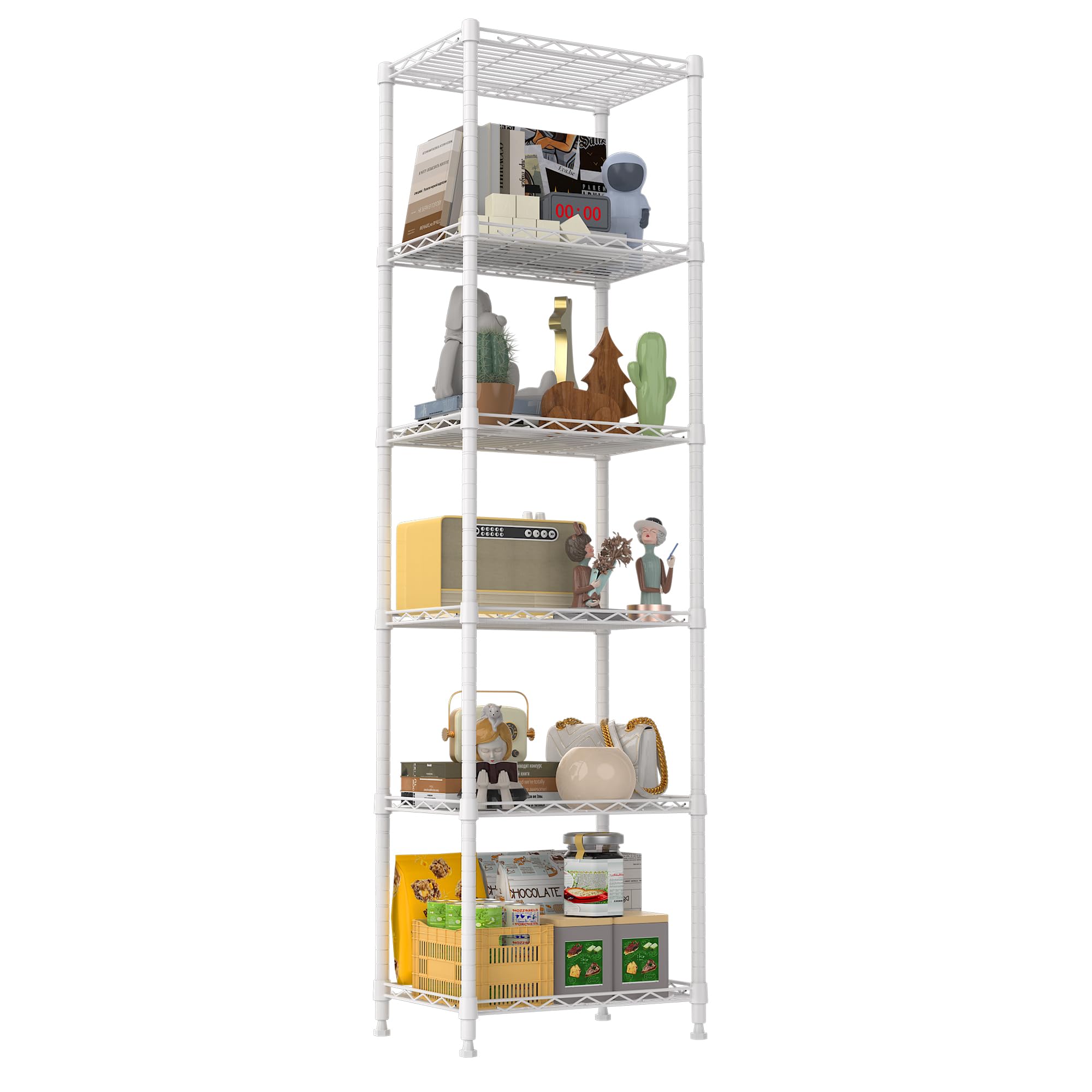 REGILLER 6-Tier Adjustable Steel Wire Shelving Unit - 11.7