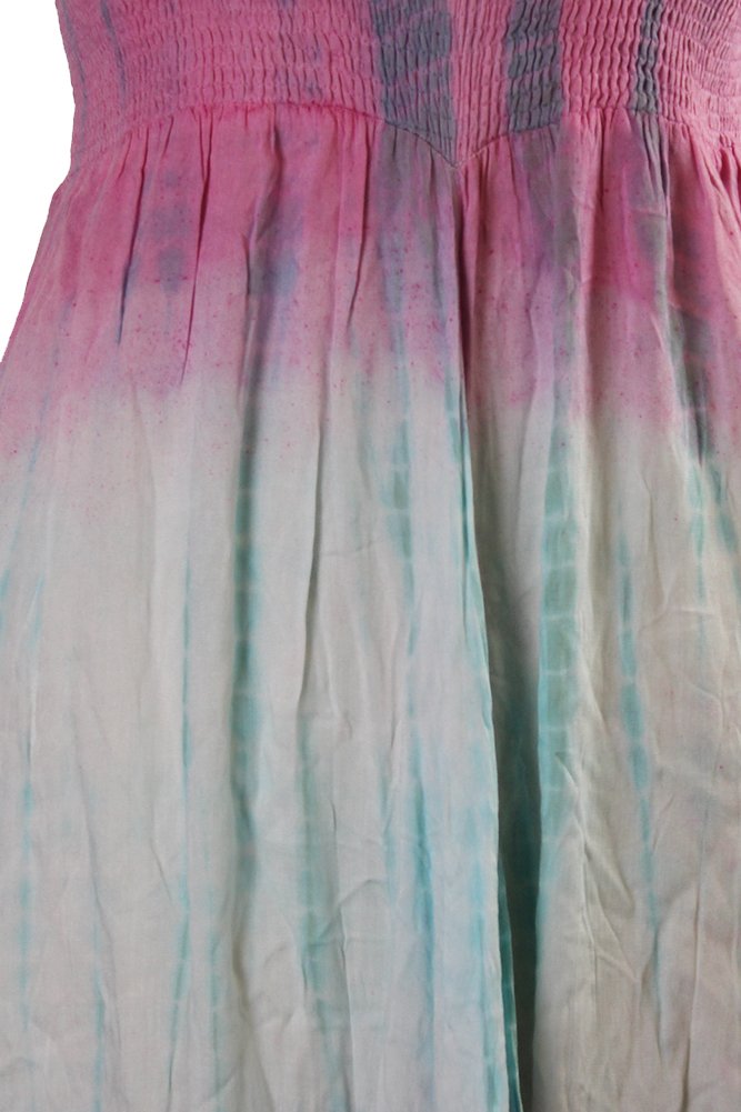 Women's Tie-Dye Maxi Dress Cover Up - Pink Boho Beach Dress for Summer Vacation, Pool Party & Music Festival (X-Large)