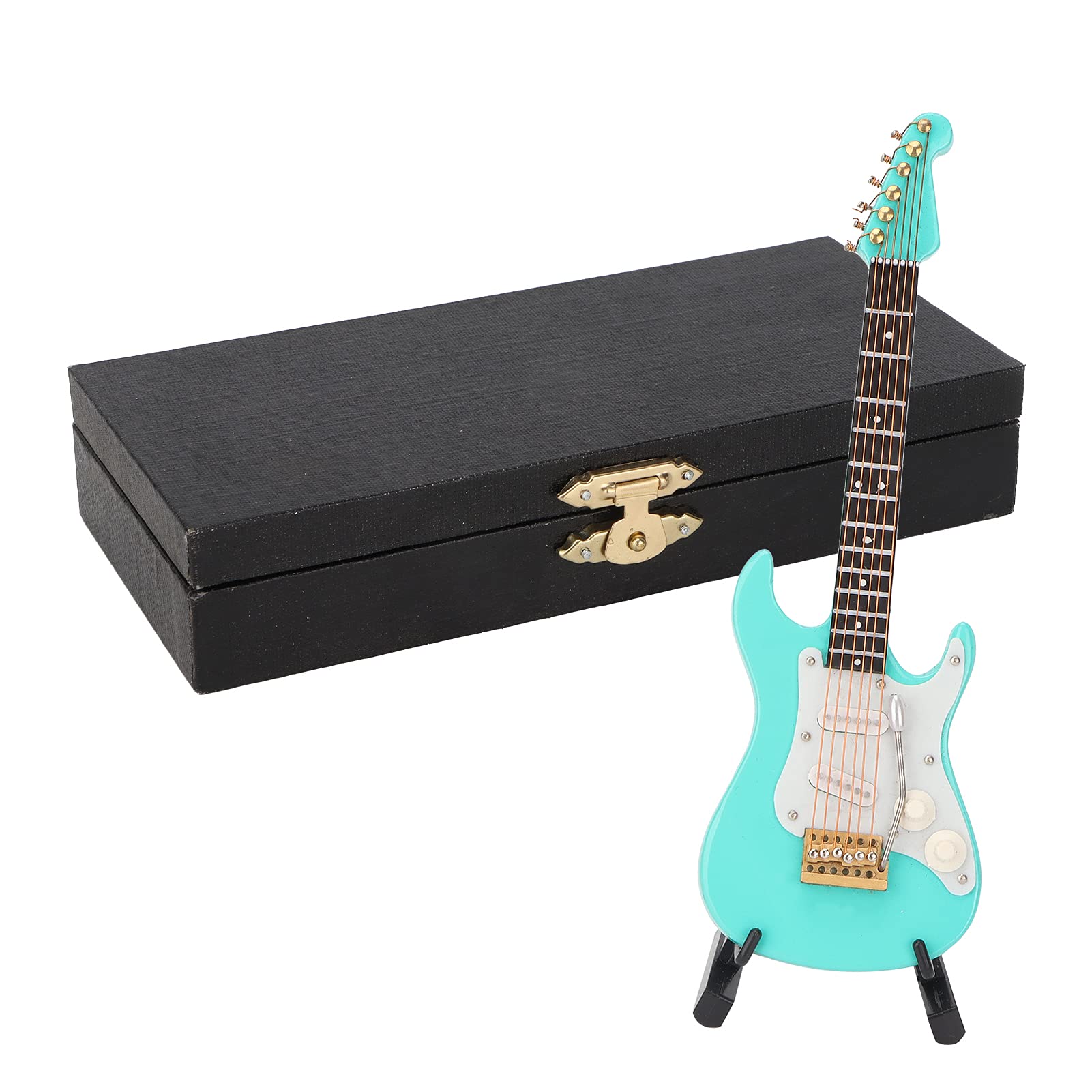 14cm Green Electric Guitar Model Ornament with Stand - Miniature Decorative Guitar for Office & Home Decor - Perfect for Music Lovers, Gift Ideas & Themed Parties