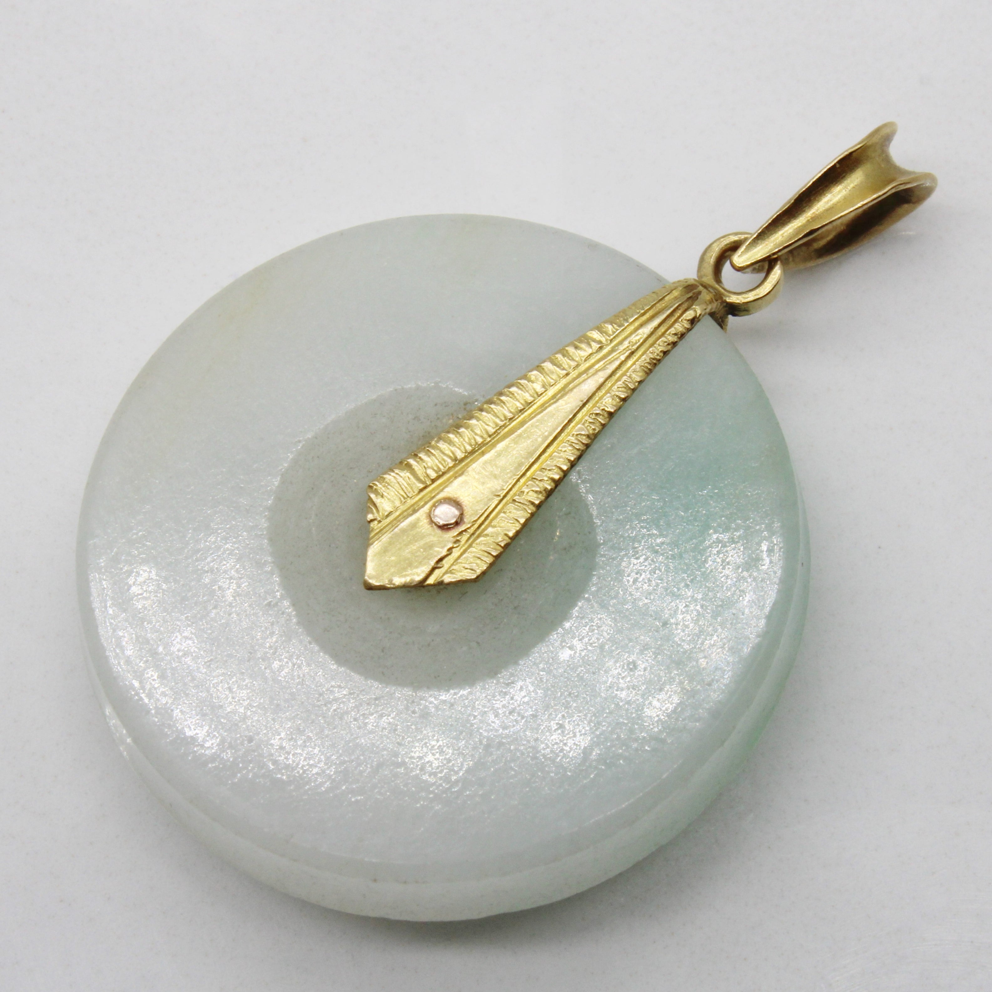 22k Gold Jadeite Donut Pendant - 29.00ct Natural Green Jade Gemstone Jewelry for Women | Elegant Necklace Gift for Birthday, Anniversary & Special Occasions