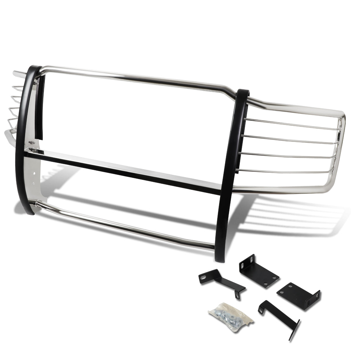 08-10 Ford F250 F350 F450 F550 Super Duty Stainless Steel Brush Grille Guard - Heavy Duty Front Bumper Protection for Off-Road & Towing