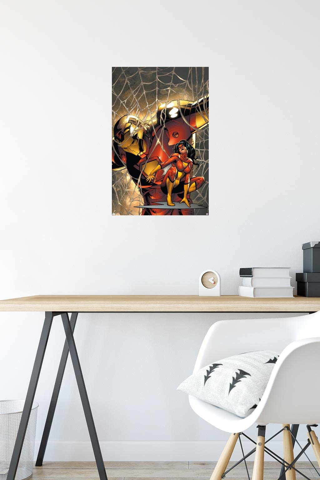 Marvel Comics Spider Woman & Iron Man #10 Premium Wall Poster Set - 22.4x14.7 Inches - Official Marvel Adventures Poster Bundle with Mounting Kit | Perfect for Bedroom, Game Room & Superhero Fan Decor