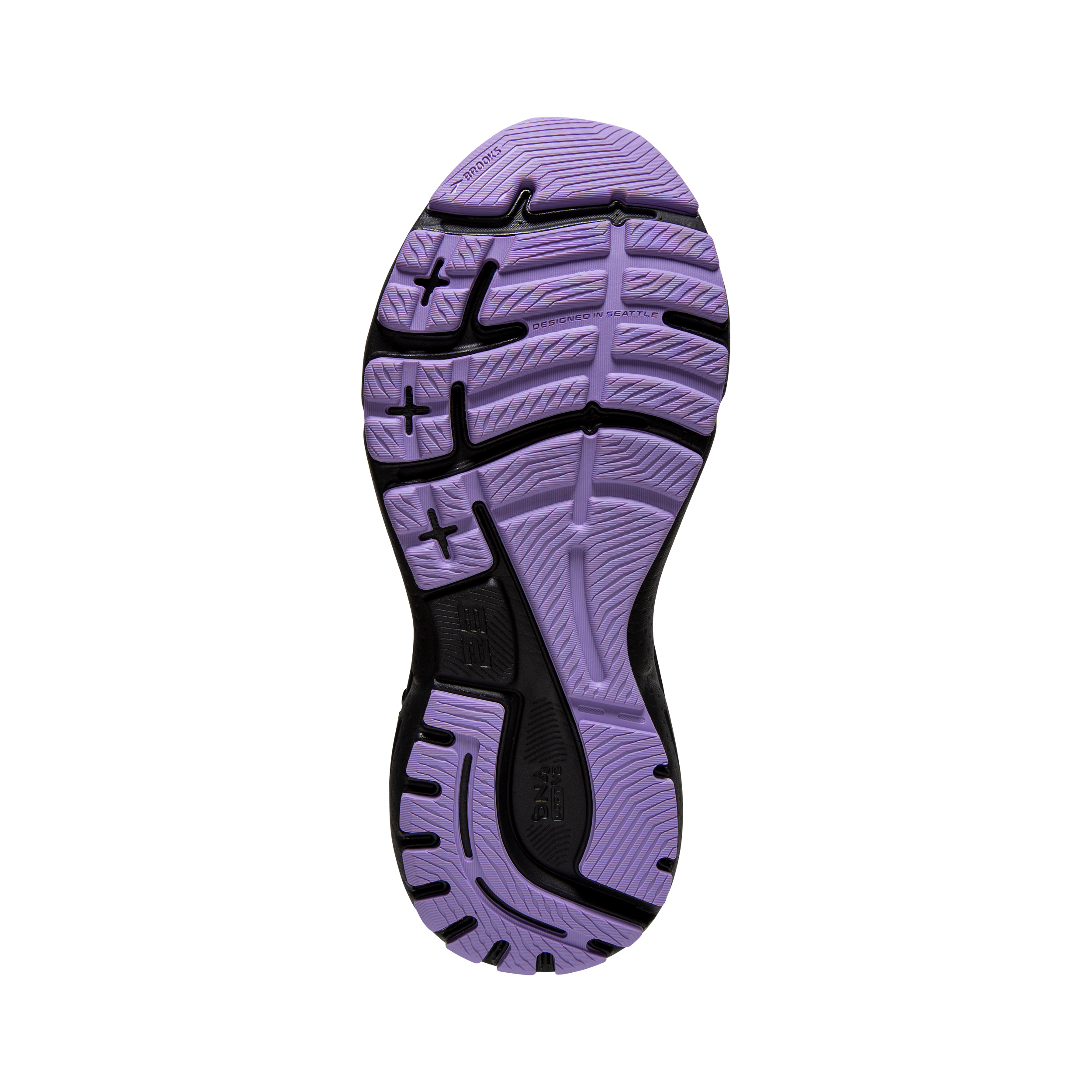 Brooks Adrenaline GTS 23 Women's Running Shoes - Grey/Black/Purple - D Width - Stability & Support for Road Running, Jogging, Workouts & Daily Wear