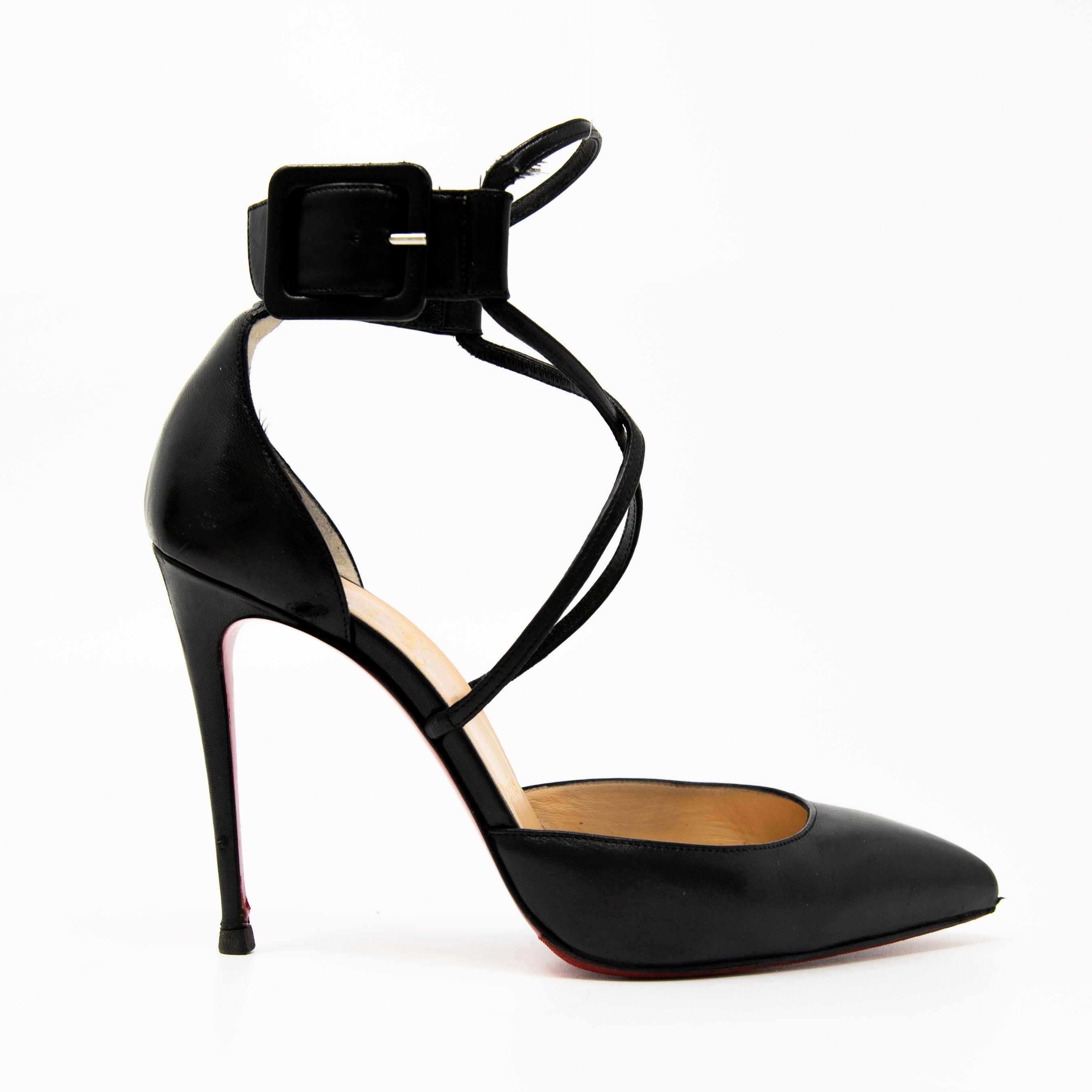 Christian Louboutin Black Suzanna Pumps Women's High Heels Size 37.5 - Perfect for Evening Parties, Weddings & Special Occasions