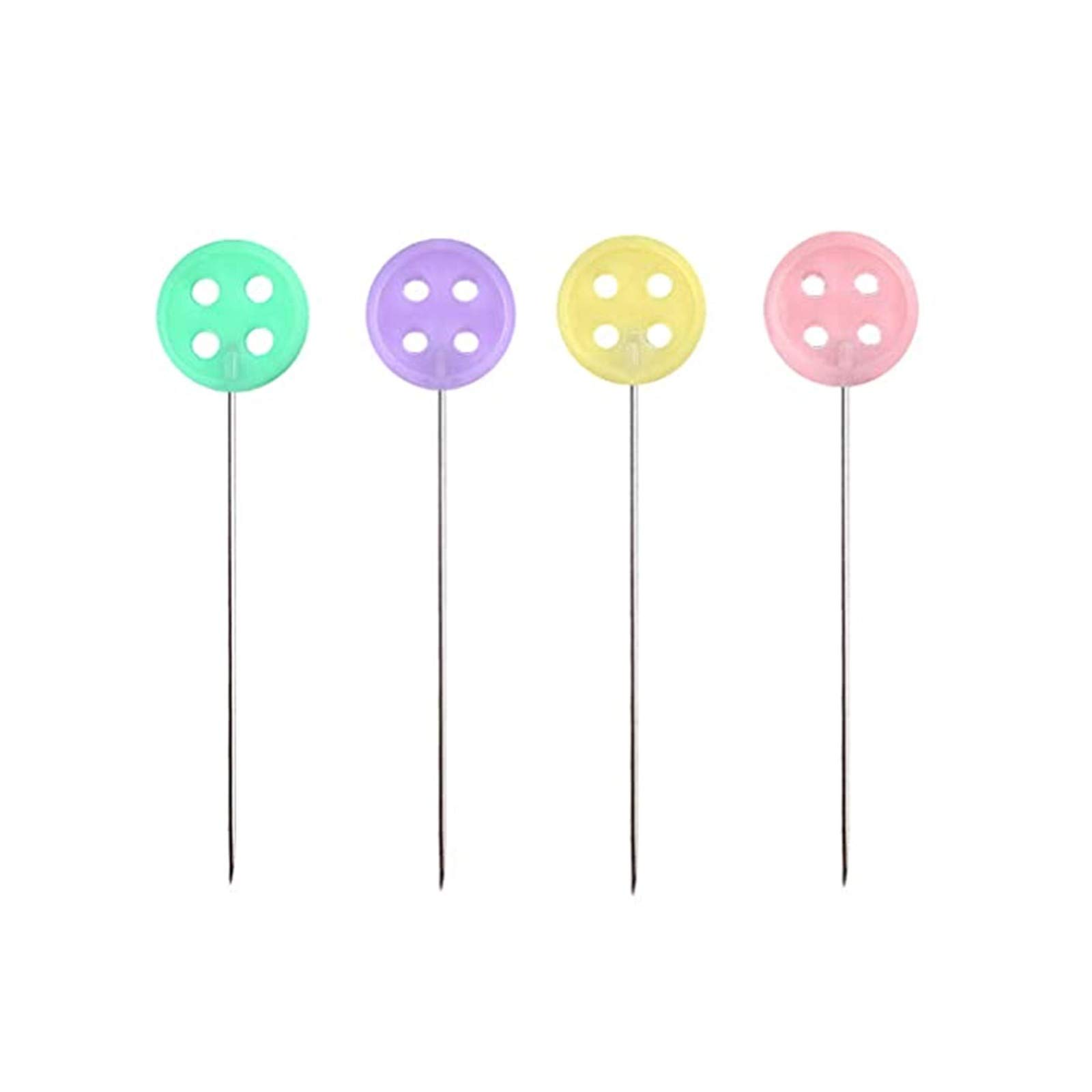 50 PCS Flat Head Sewing Pins for Fabric & Quilting - Colorful Button Pins for DIY & Crafts