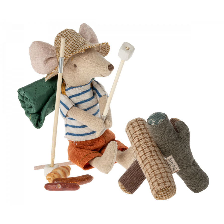 Maileg Bonfire Camping Set - Miniature Mouse Toy for Kids | Perfect for Pretend Play, Storytelling & Collectibles