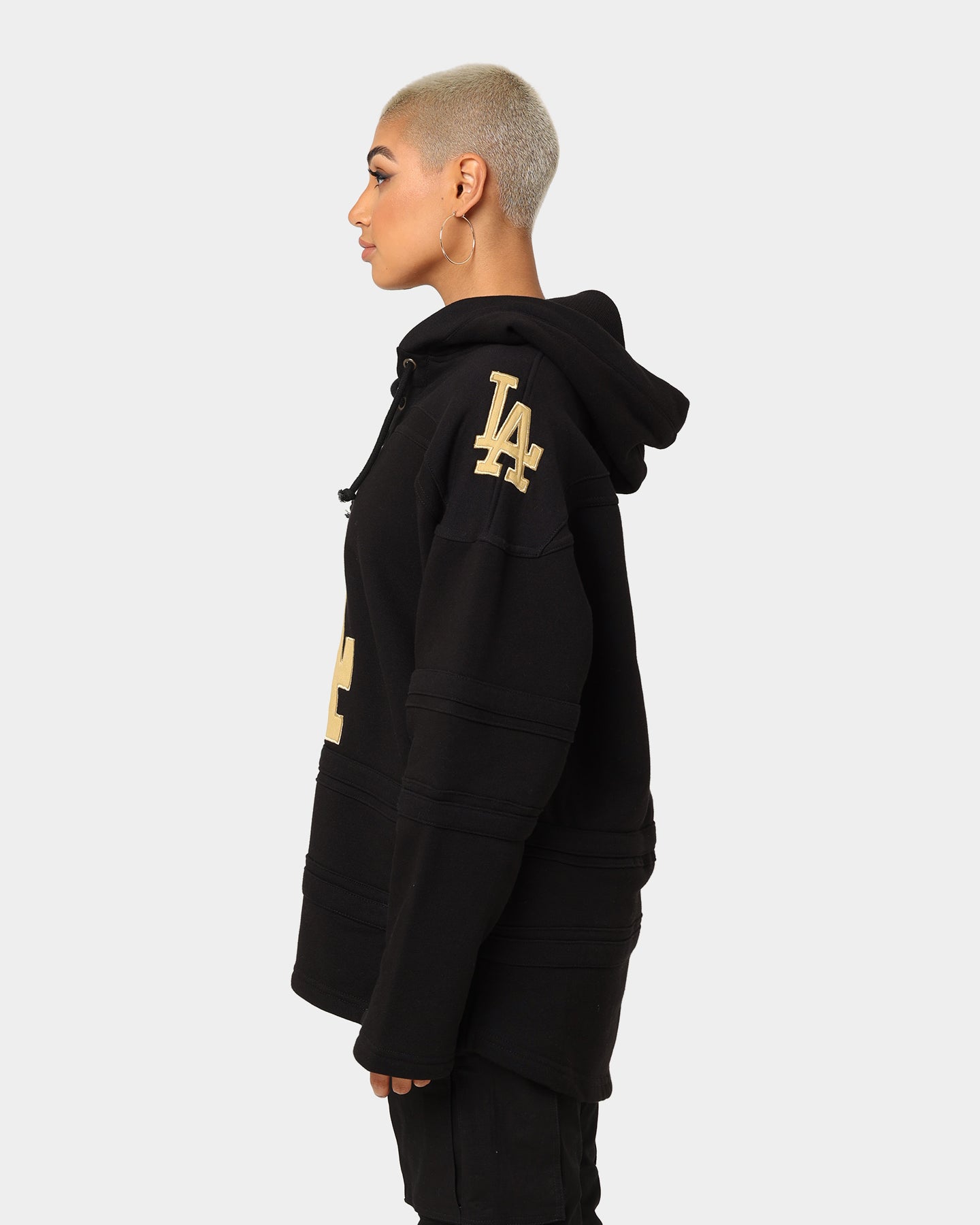 47 Brand Los Angeles Dodgers Superior Lacer Hoodie - Black & Gold Baseball Fan Apparel for Men & Women - Perfect for Game Day, Casual Wear & Sports Events