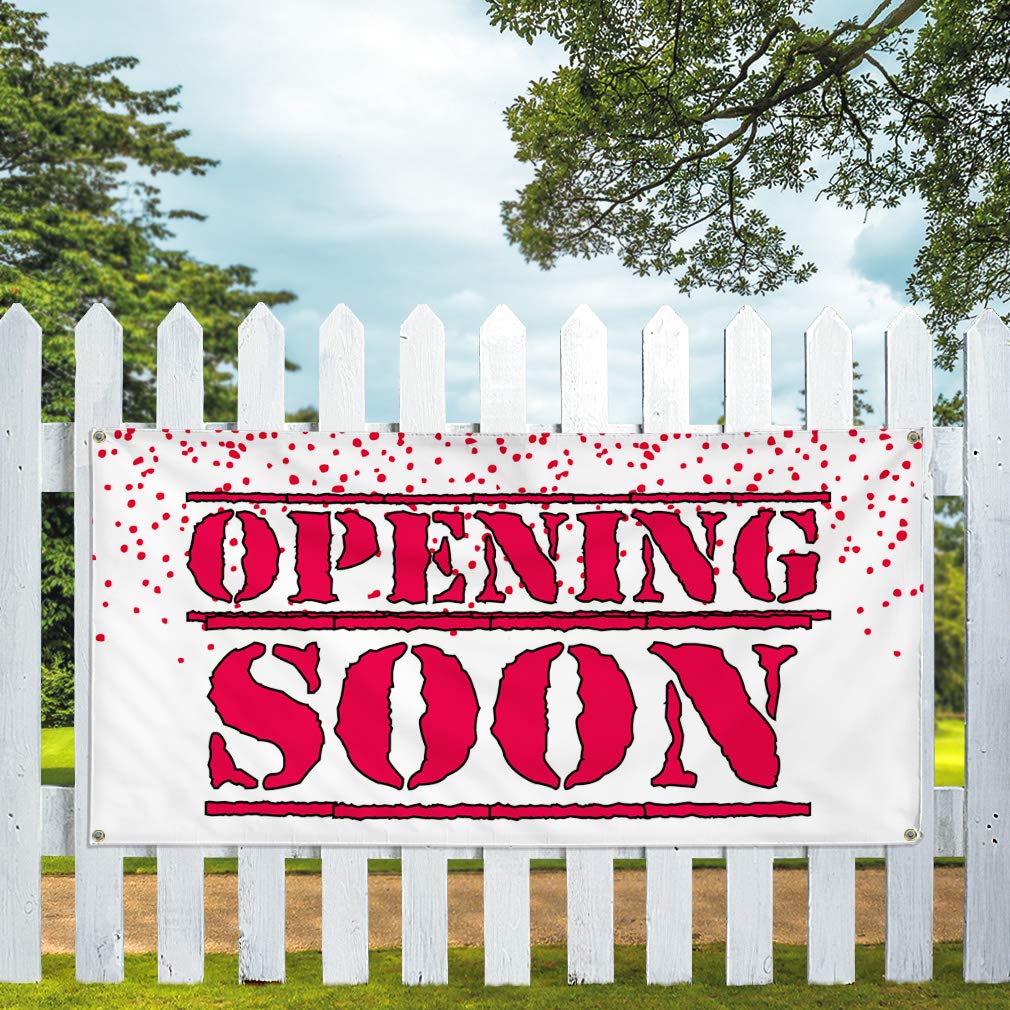 Vinyl Banner - 60x144 Inches, Weatherproof Outdoor Advertising Sign with 10 Grommets - Perfect for Grand Openings, Business Promotions & Yard Sales - Multiple Sizes Available for Industrial & Commercial Use