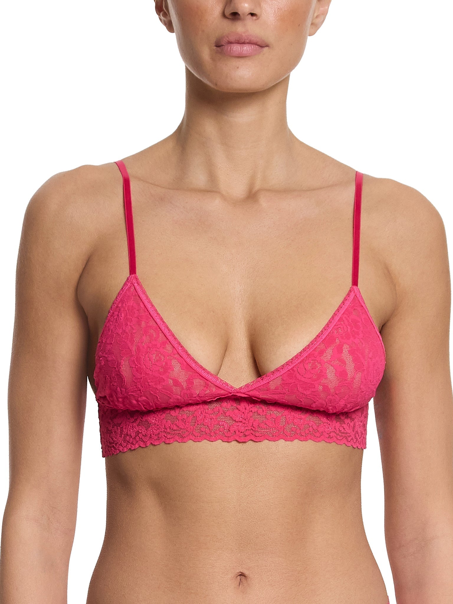 Signature Lace® Padded Triangle Bralette - Comfortable Wireless Bra for Women, Soft Stretchy Fabric, Light Support - Perfect for Yoga, Lounge & Everyday Wear