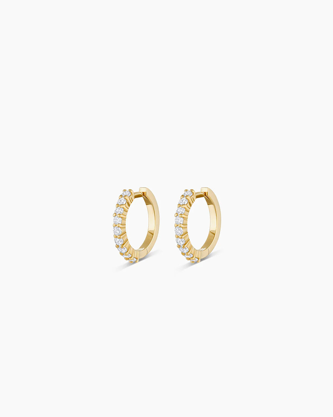 14K Gold Diamond Huggie Hoop Earrings for Women - Minimalist Dainty Everyday Stud Earrings for Work, Date Night & Special Occasions