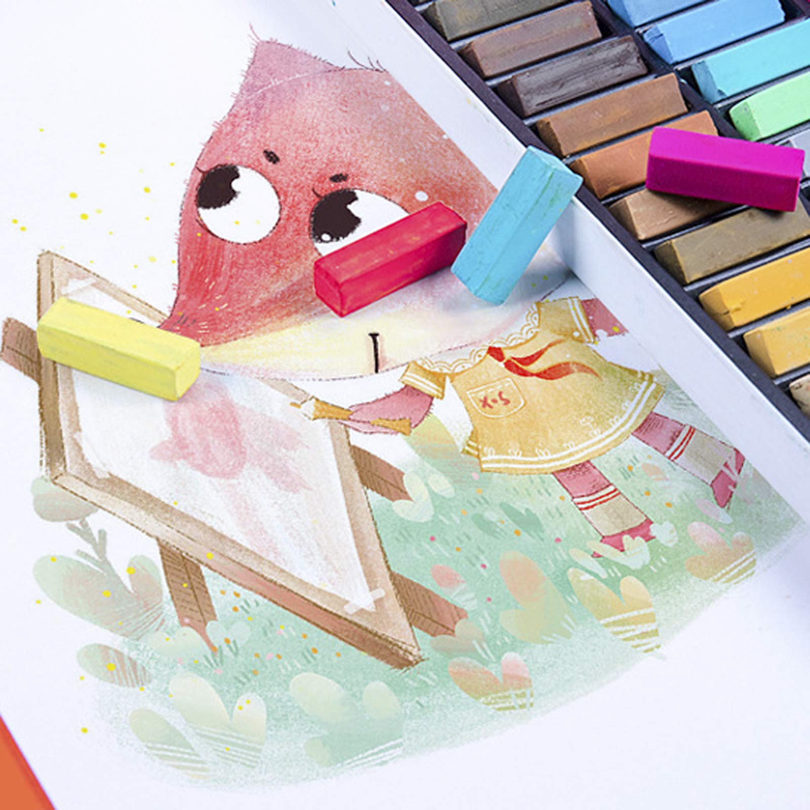 24/32 Color Non-Toxic Soft Pastel Chalk Set - Square Artist Chalk for Acrylic Painting, Drawing & DIY Crafts | Perfect for Kids, Family Art Projects & Professional Artists | Home, School & Studio Use