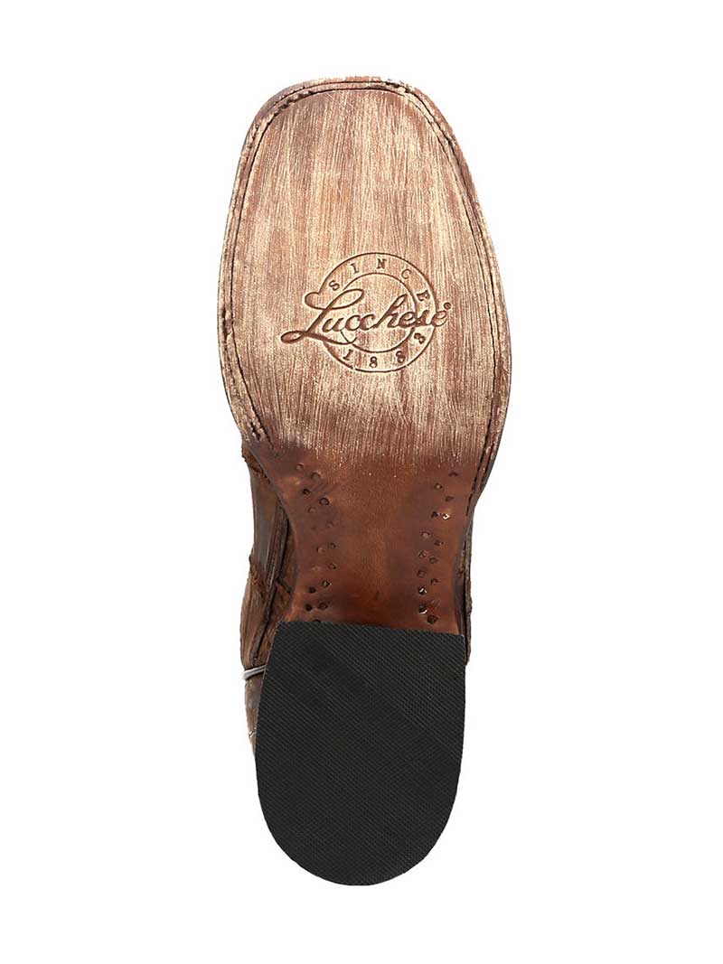 Lucchese M4344 Men's Malcolm Giant Alligator Cowboy Boots in Brandy - Premium Western Boots for Rodeo, Country Dancing & Fashion
