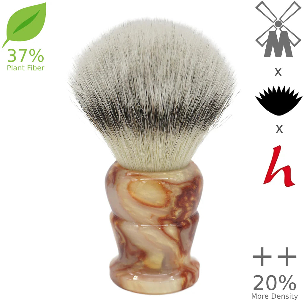 25mm Mühle STF XLarge Dense++ 37% Plant Fiber Shaving Brush with AP Shave Co. Crushed Mud Resin Handle #86 - Premium Shavemac Made Wet Shaving Brush for Men, Perfect for Luxury Lather and Beard Care Routine