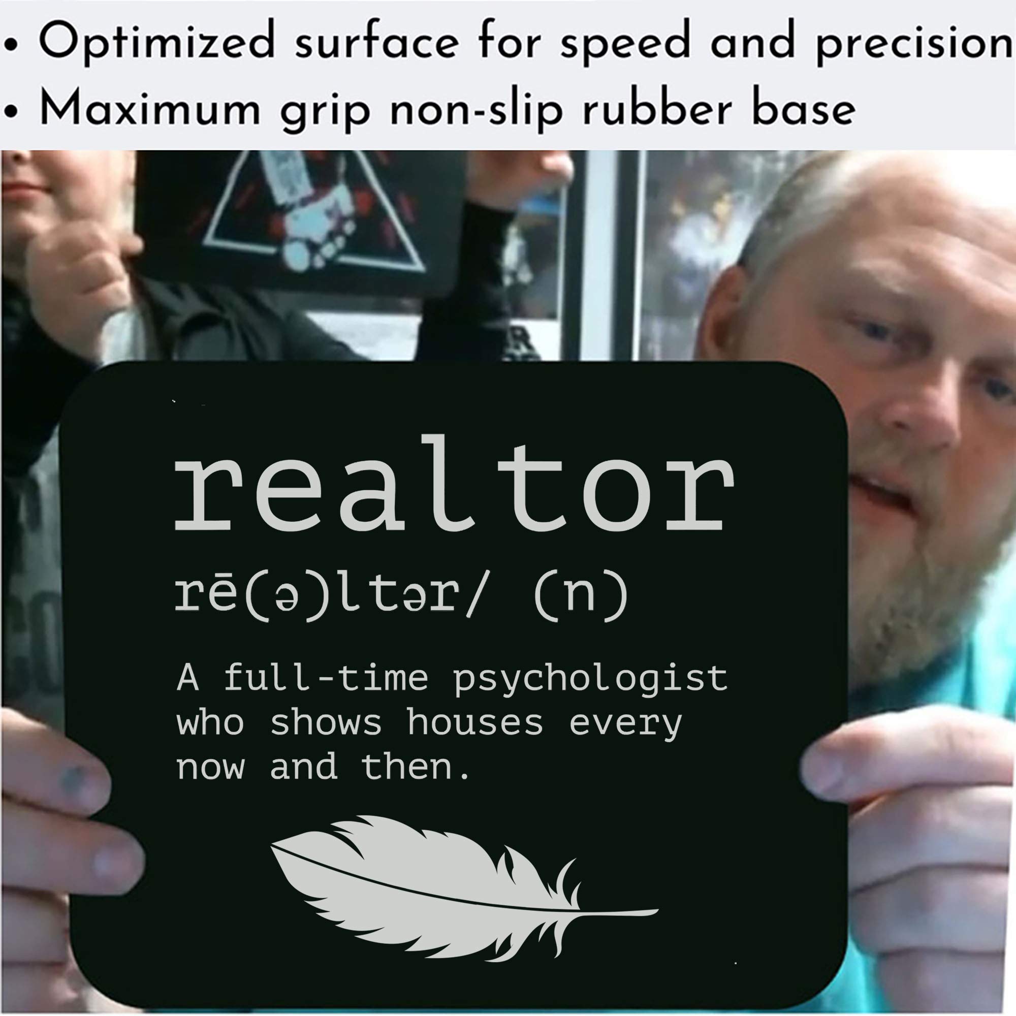 Funny Realtor Definition Mouse Pad - Sarcastic Gag Gift for Real Estate Agents - Non-Slip Computer Mouse Mat for Office & Home Use