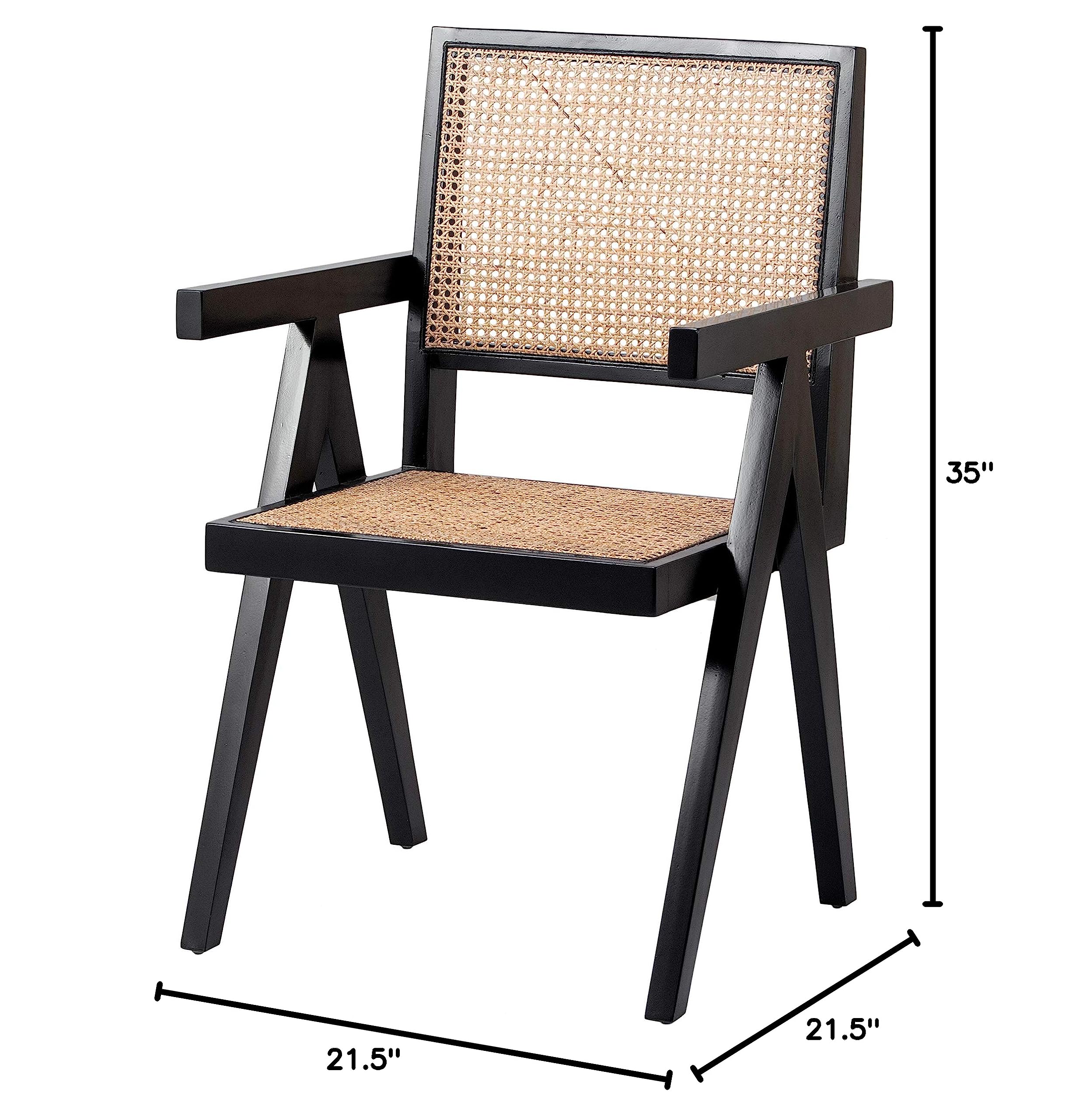 NPD Furniture and More Bordeaux Dining Chair - Natural Wood Finish - Modern Farmhouse Style - Perfect for Dining Room, Kitchen, or Breakfast Nook