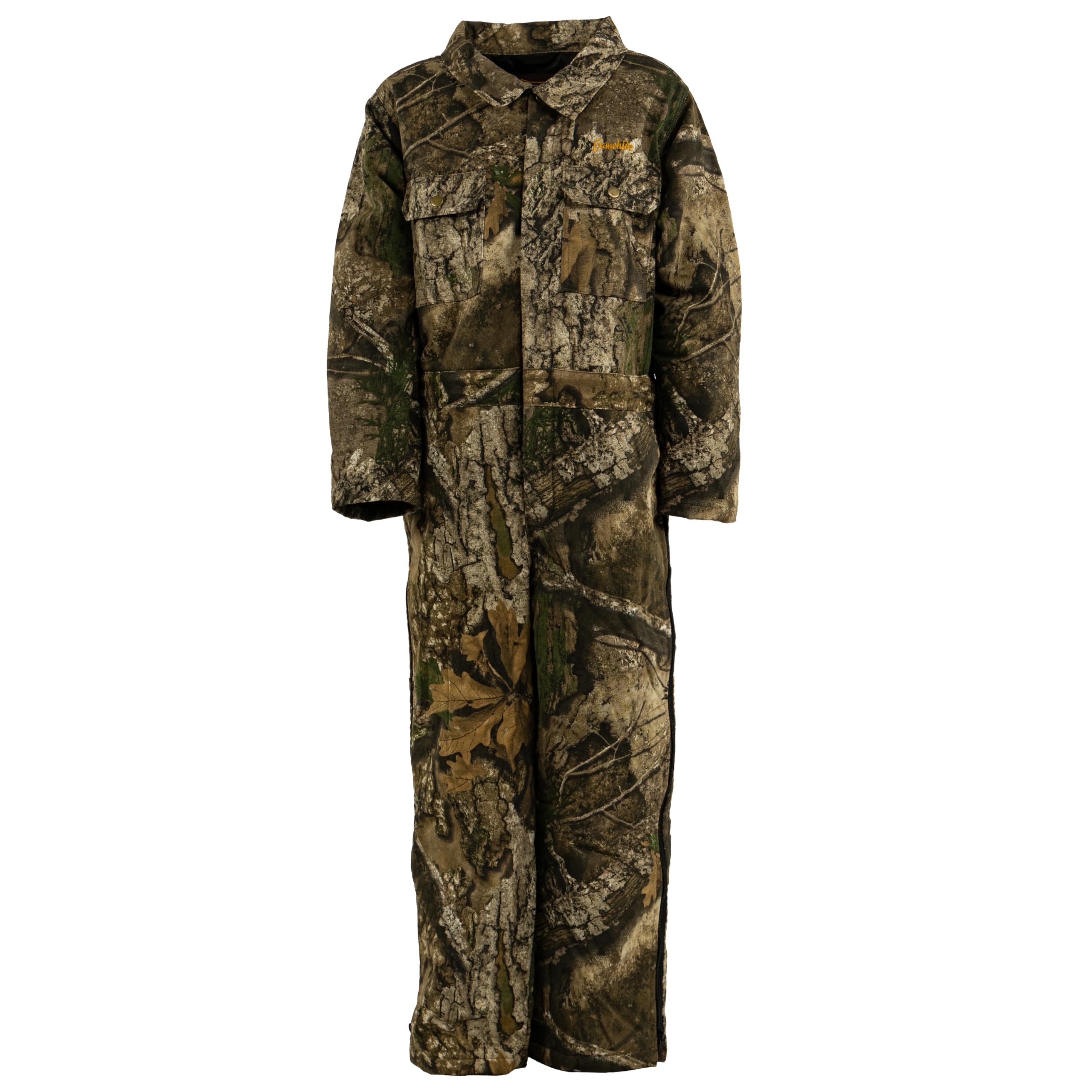 Gamehide Youth Kids Insulated Cotton Camo Coverall - Warm Hunting Overalls for Boys & Girls - Perfect for Outdoor Adventures, Hunting Trips & Cold Weather Activities