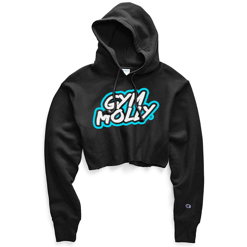 Gym Molly CHAMPION Crop Top Hoodie Sweatshirt - Women's Workout Hoodie for Running, Yoga & Gym