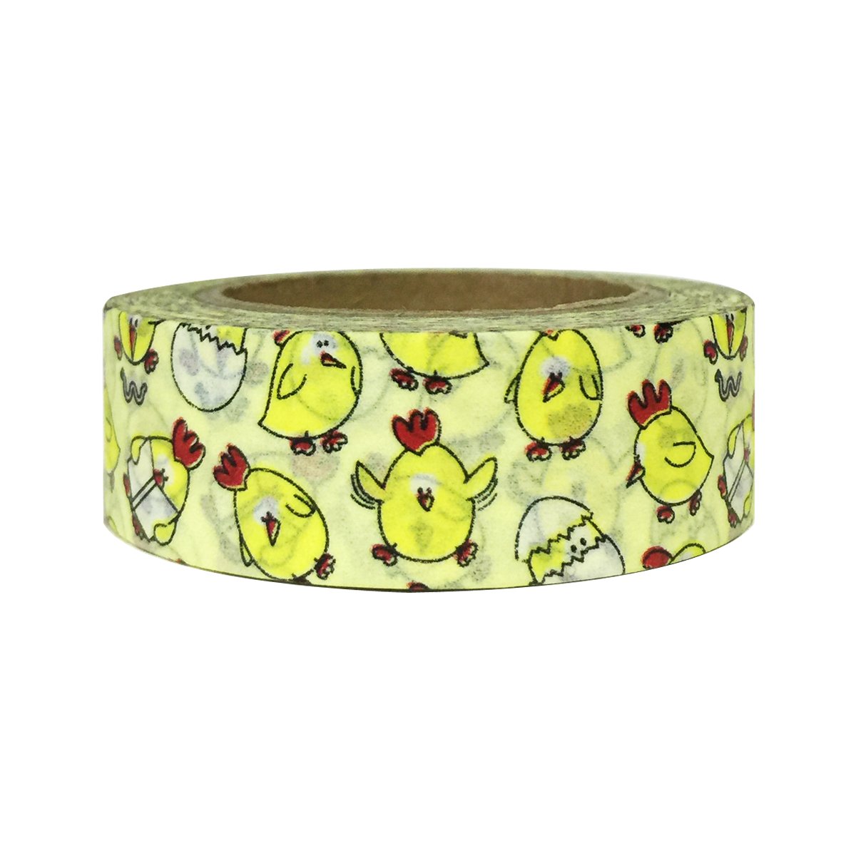 Wrapables Colorful Washi Masking Tape - Chicken and Egg Design for Scrapbooking, Journaling, Gift Wrapping & DIY Crafts