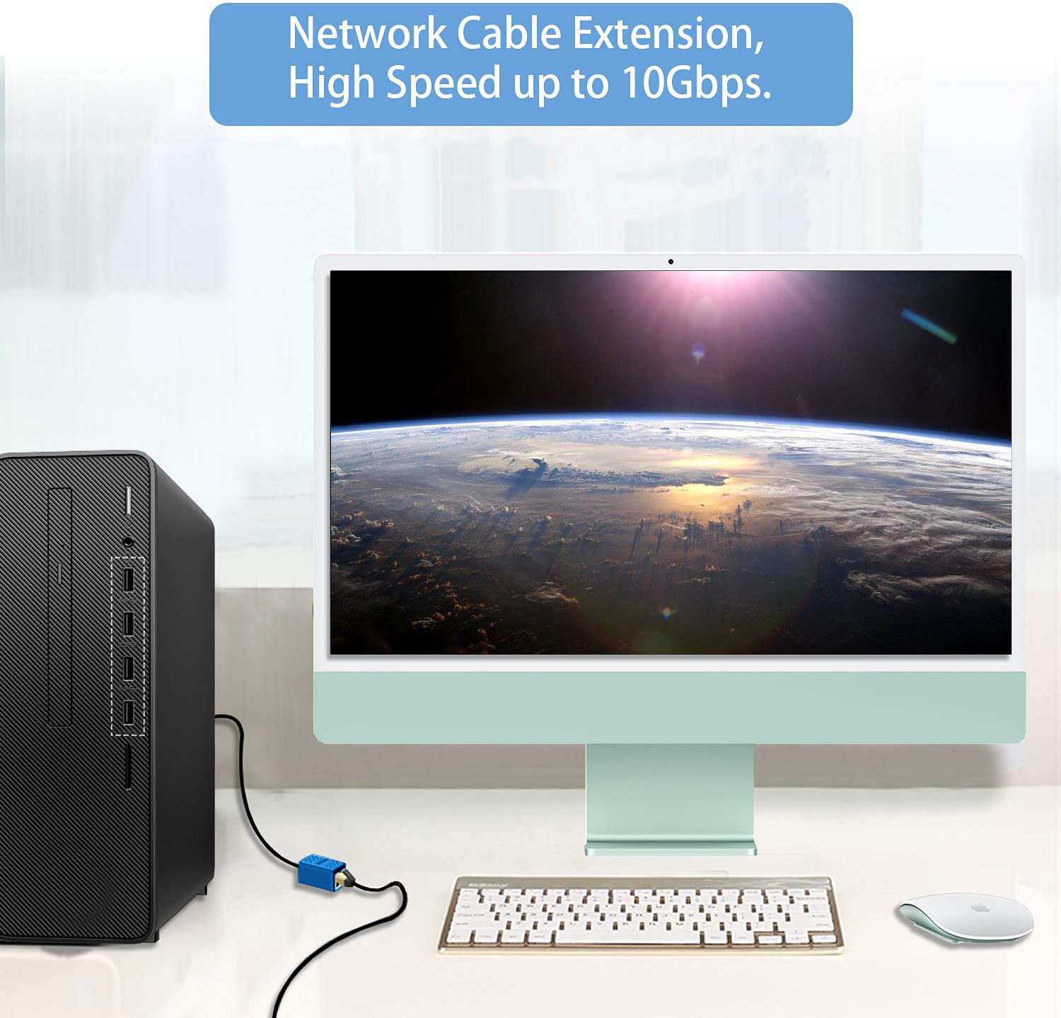 **10 Pack Blue Ethernet Coupler - Female to Female Cat6 Inline Coupler for Cat7/Cat6/Cat5/Cat5e Cable Extension - High-Speed Network Connector for Home, Office & Gaming Setup**