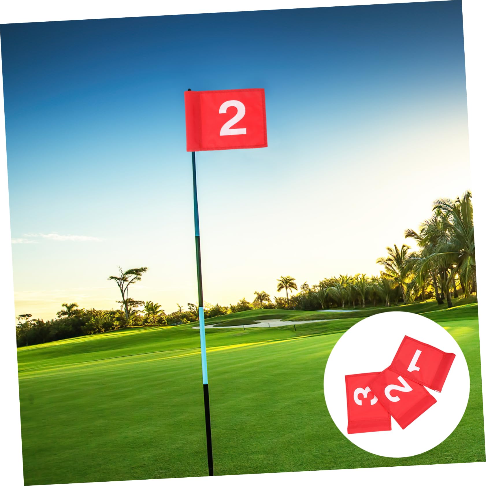Happyyami 3-Piece Golf Training Set - Small Putting Green Flags, Golf Ball Markers & Oversized Nylon Accessories for Backyard Practice & Driving Range | Perfect for Home, Yard & Professional Golf Course Training