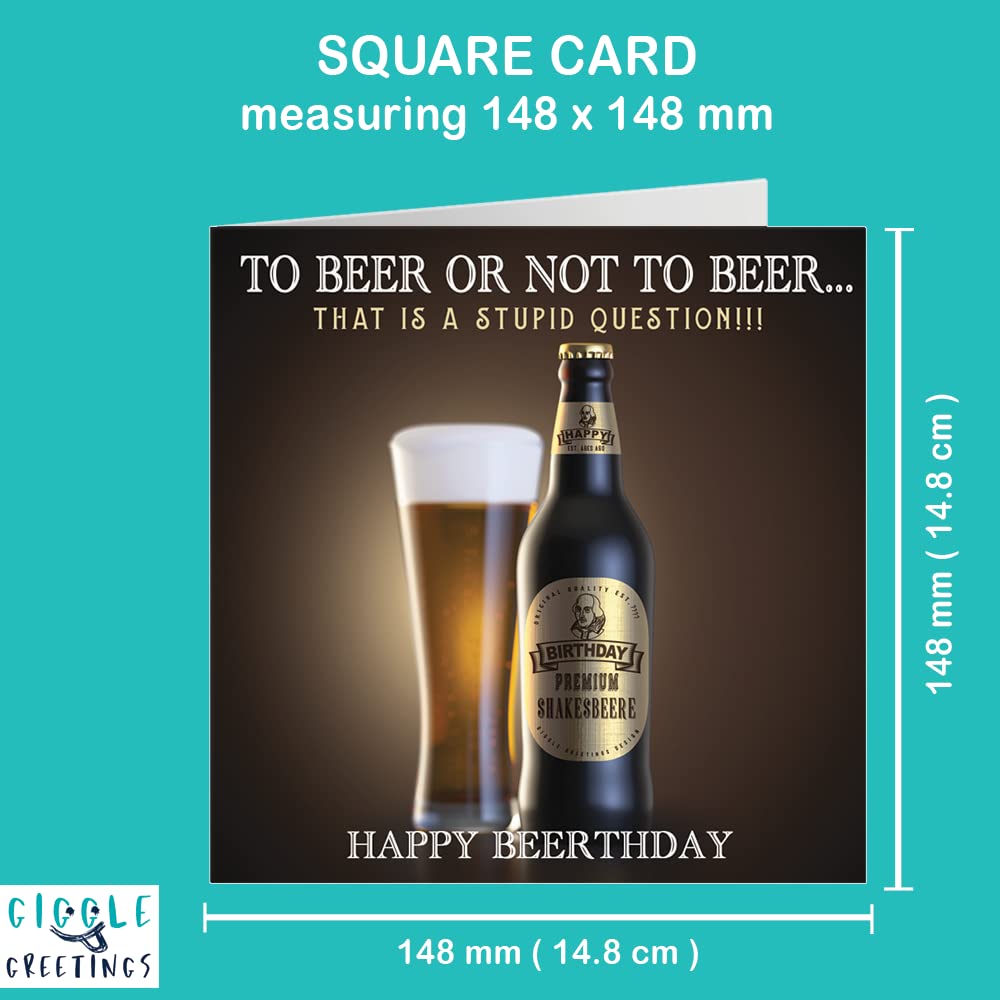 Funny Beer Birthday Card for Men & Women - Eco Friendly with Red Envelope - Perfect for Beer Lovers' Celebrations