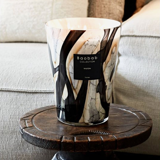 Baobab Collection Luxury Marble Scented Candle - Handmade Stone Design Aromatherapy Candle for Home Decor, Relaxation & Romantic Ambiance