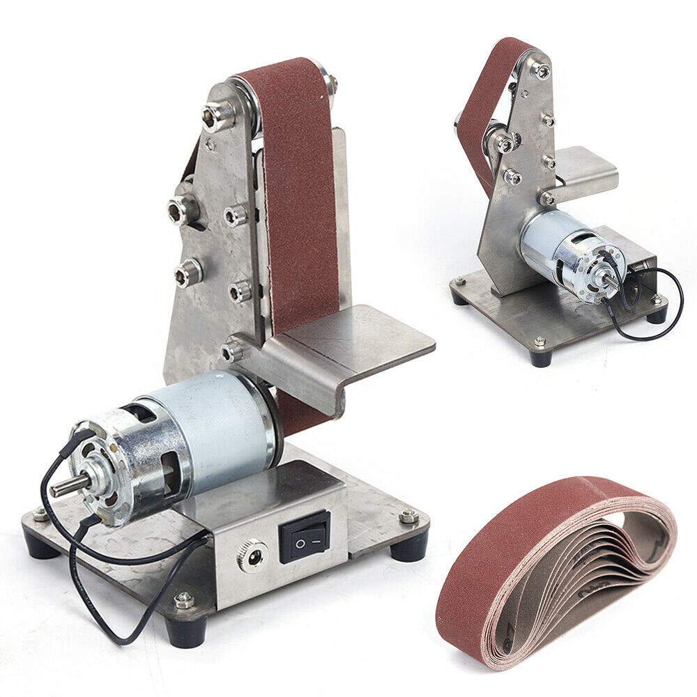 DNYSYSJ Mini Belt Sander - 895 Motor Electric Grinder Machine for Polishing, Sanding & Sharpening | Compact Table Polisher Station | Perfect for Woodworking, Metalworking & DIY Projects (Fast US Shipping)