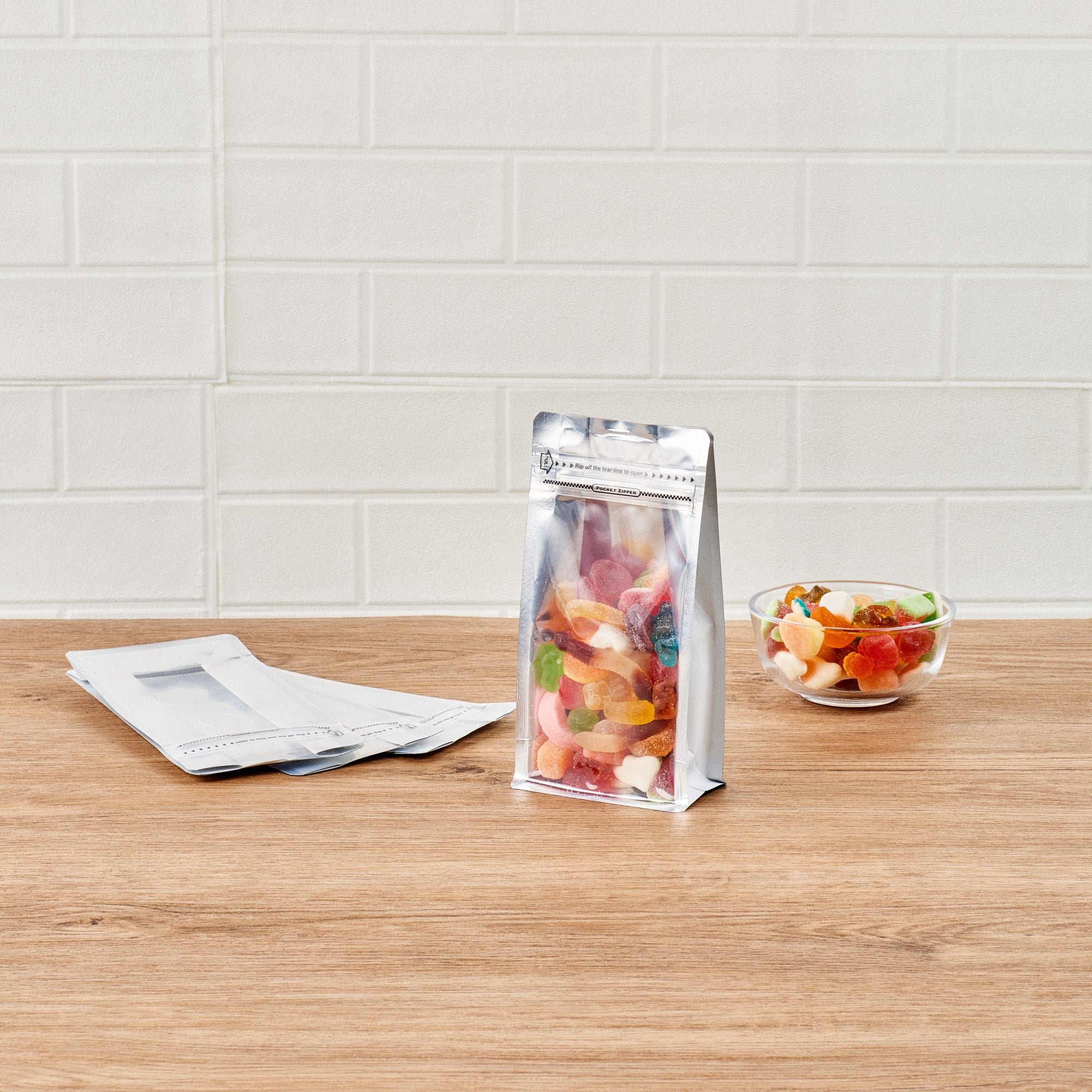 Premium White Plastic Small Snack Bags - Double Seal, Rip Lock, Heat Sealable (8
