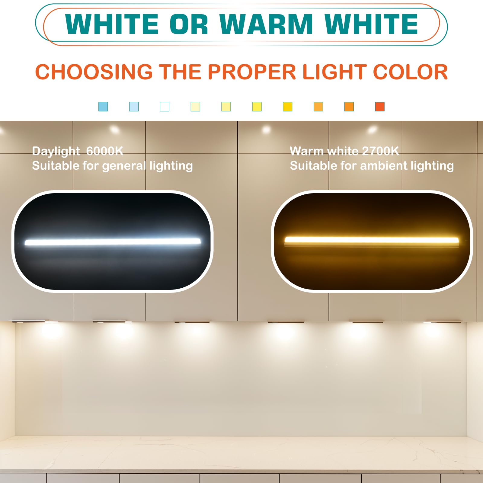 12 Inch Under Cabinet LED Light Bar - Daylight White, 2-Pack with On/Off Switch & 120V Plug - Perfect for Kitchen Shelves, Cupboards, Display Cases & Closet Lighting (Ideal for Task Lighting & Home Decor)