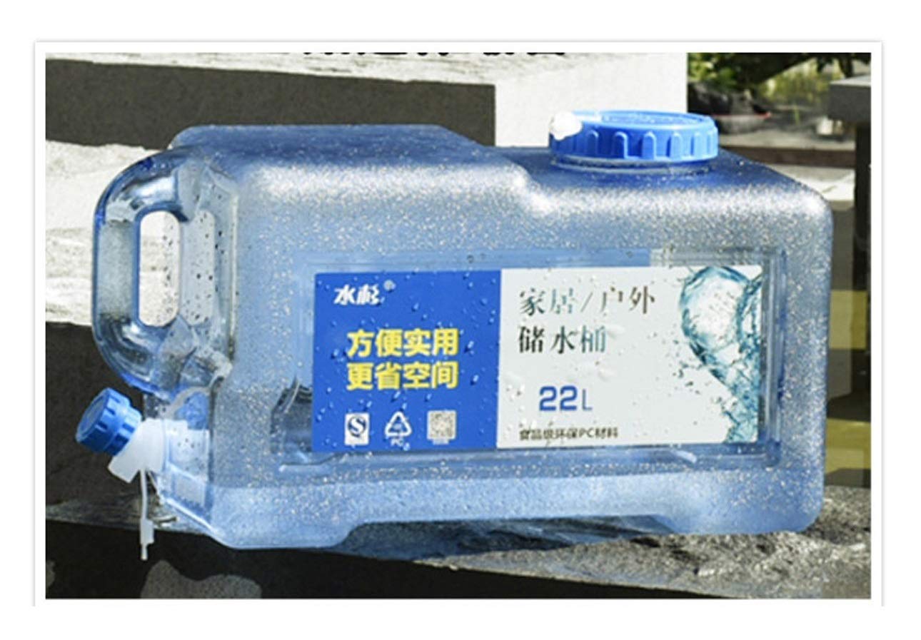 22L Portable Plastic Water Storage Tank with Tap & Lid - Camping, Hiking, Hunting, Outdoor, Road Trip, Picnic & BBQ Essential Water Container Jug