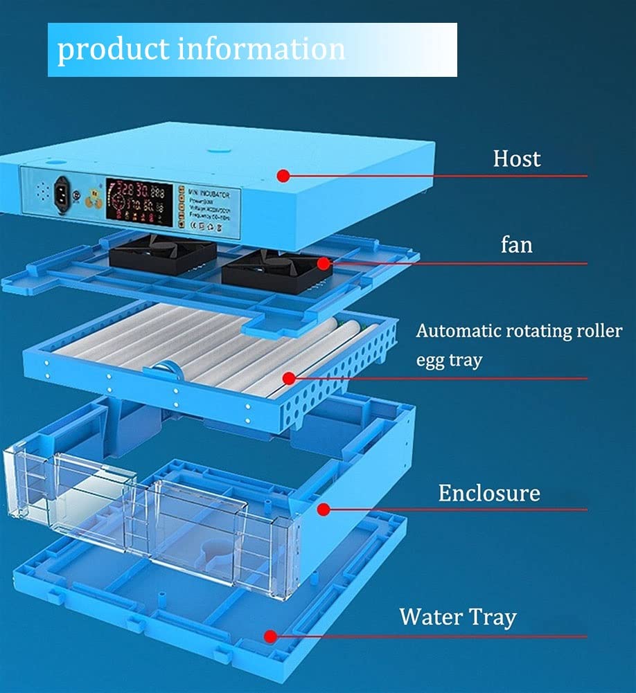320 Egg Digital Automatic Incubator with LED Display – Poultry Hatcher for Chicken, Duck & Quail Eggs – Precise Temperature & Humidity Control – Perfect for Home Farming & Hobbyists