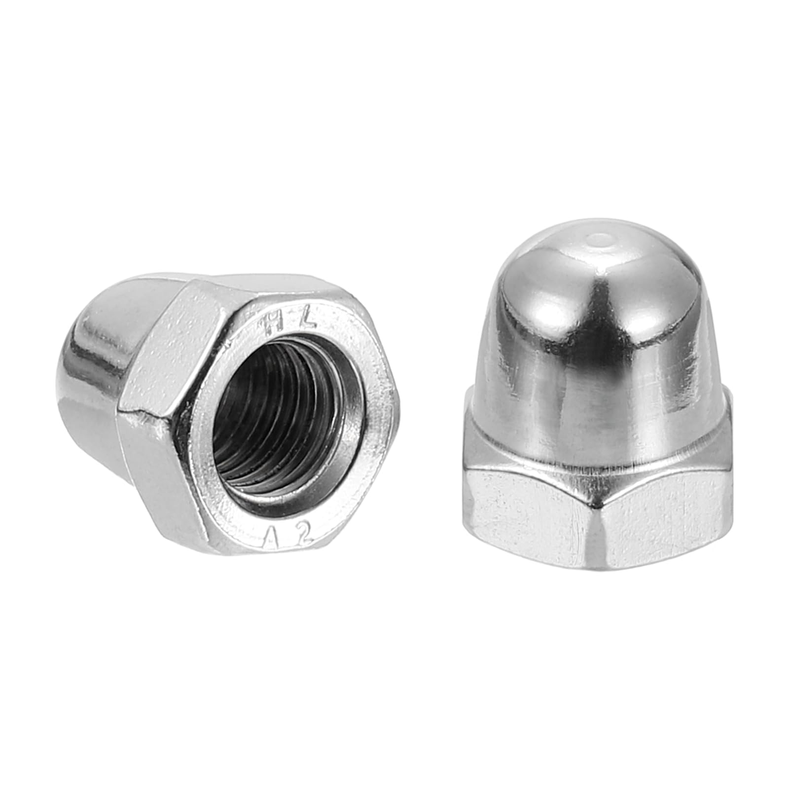 uxcell M8x1.25 Acorn Cap Nuts, 30Pcs 304 Stainless Steel Dome Cap Head Nuts for Bolt Cover - Rustproof Hardware Fasteners for Automotive, Furniture & DIY Projects (Silver Finish)