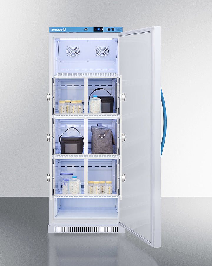 Accucold 12 Cu.Ft. MOMCUBE™ Breast Milk Refrigerator with Interior Lockers - Compact Medical Grade Storage for Breastfeeding Moms, Hospitals & Daycares | MLRS12MCLK
