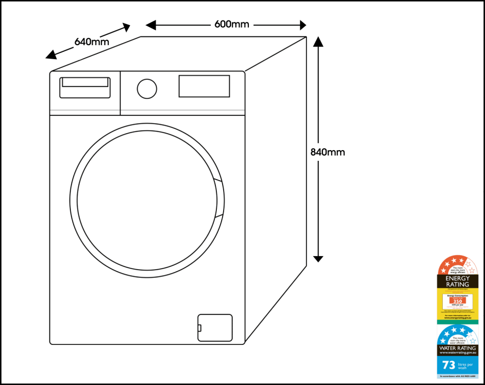 Euromaid EFLP850W 8.5kg Front Load Washing Machine - Energy Efficient, European Made, Ex-Display Discount - Perfect for Small Apartments & Laundry Rooms